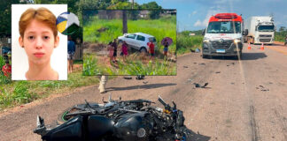 Tragédia na BR-364: jovem de 20 anos morre após colisão frontal entre moto e carro em Porto Velho