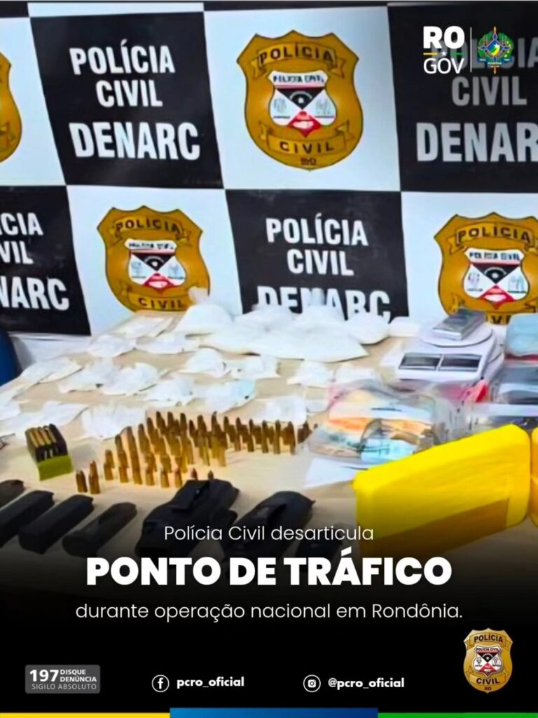 Polícia Civil desarticula ponto de tráfico durante operação nacional em RO