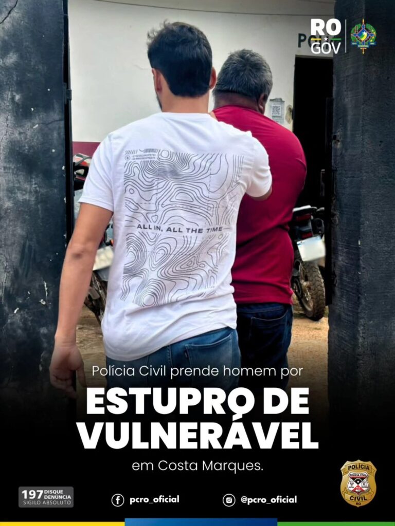 Polícia Civil prende homem por estupro de vulnerável