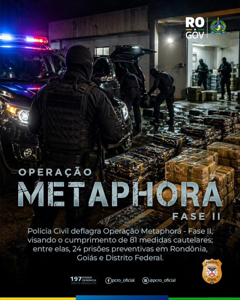 Em RO, Polícia Civil deflagra operação contra organização criminosa ligada ao tráfico interestadual se drogas