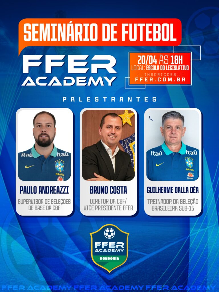 Seminário de Futebol da FFER Academy será realizado em Porto Velho no dia 20 de abril