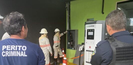 Ponto de recarga de veículos elétricos é flagrado com gato em Porto Velho