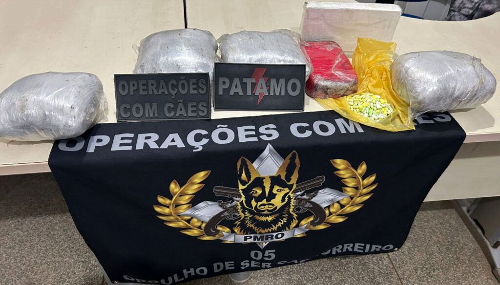 Ação integrada das forças de segurança resulta na apreensão de 7kg de drogas no terminal rodoviário de Ji-Paraná