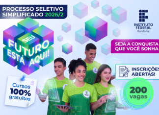 IFRO lança Processo Seletivo Simplificado 2026 com vagas em cursos técnicos subsequentes ao ensino médio e graduações