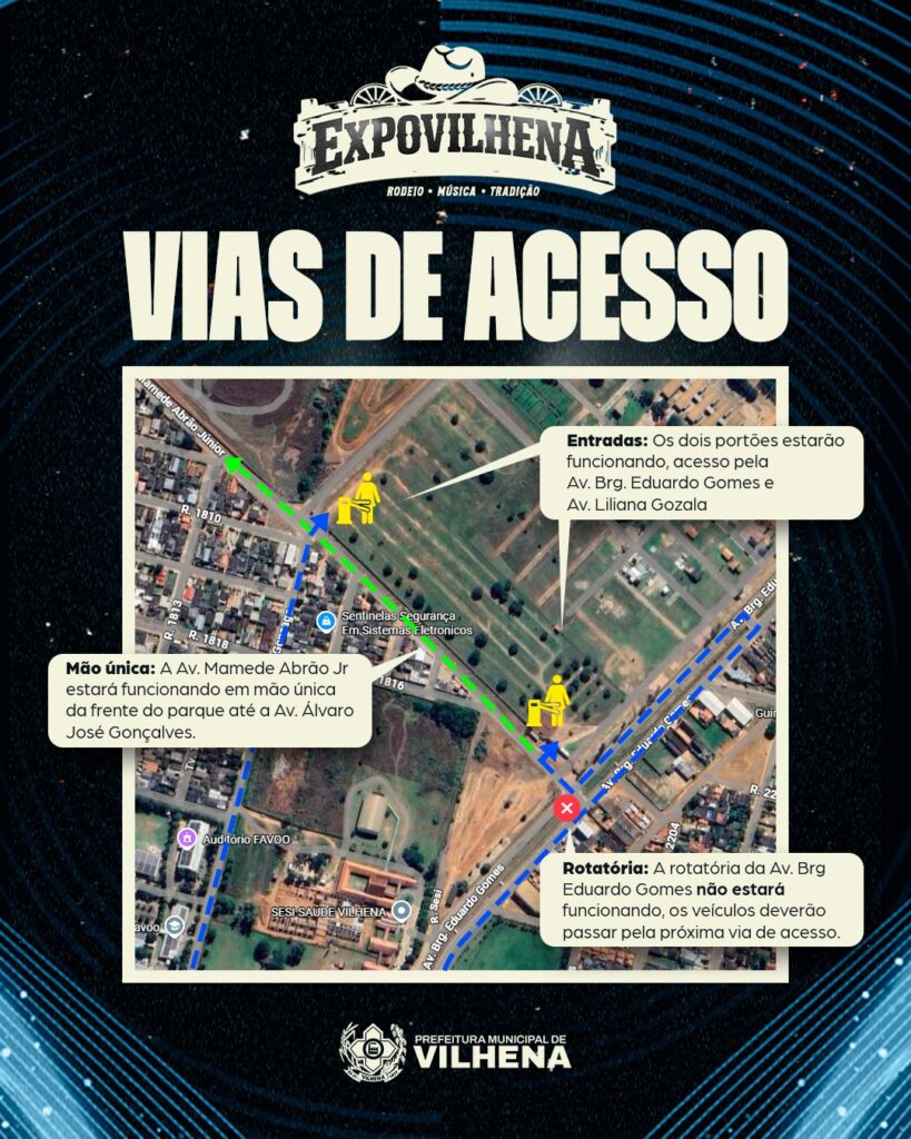 Prefeitura de Vilhena organiza alterações no trânsito para acesso à ExpoVilhena