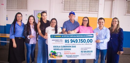 TÁ NA CONTA: Rosangela Donadon visita escola de Novo Plano e anuncia quase R$ 1 milhão para playgrounds em Chupinguaia