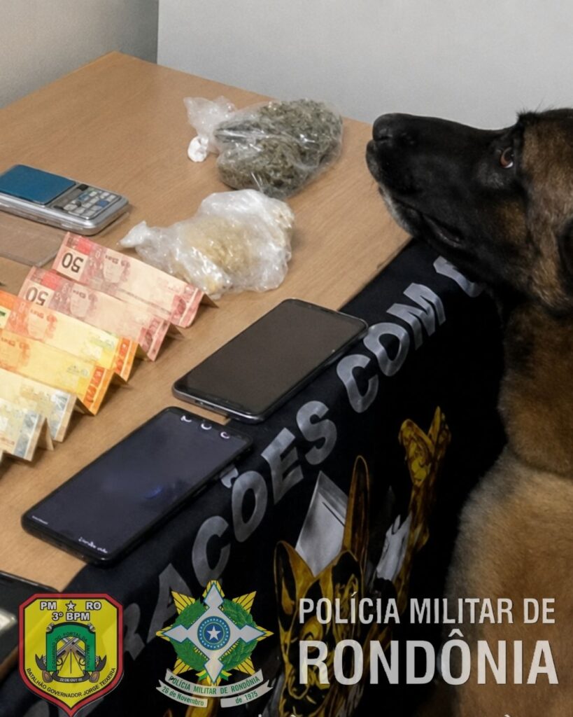 Força Tática e canil da PM desmantela ponto de venda de drogas em Colorado do Oeste