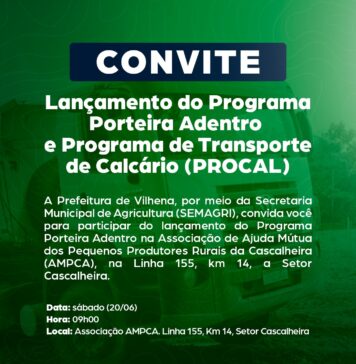 Prefeitura de Vilhena lança programas voltados ao fortalecimento da produção rural neste sábado, 20