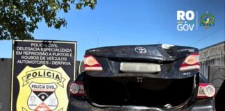 Polícia Civil recupera veículo roubado em RO