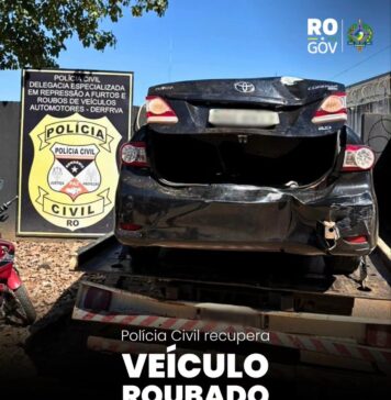 Polícia Civil recupera veículo roubado em RO