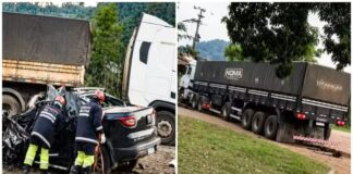 Carreta fazia ultrapassagem quando bateu em caminhonete em RO; cinco pessoas morreram