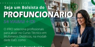 IFRO está com seleção aberta para professores formadores e mediadores pedagógicos do Programa Profuncionário