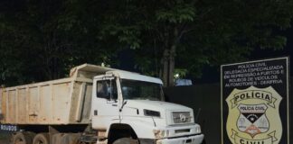 Furtos e Roubos localiza em mata caminhão roubado por bando armado