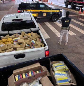 PRF apreende carregamento de drogas transportado em carreta na BR-364, em Pimenta Buena/RO