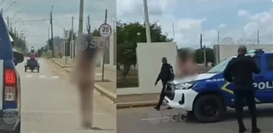 Mulher é flagrada andando nua pelas ruas de Ariquemes